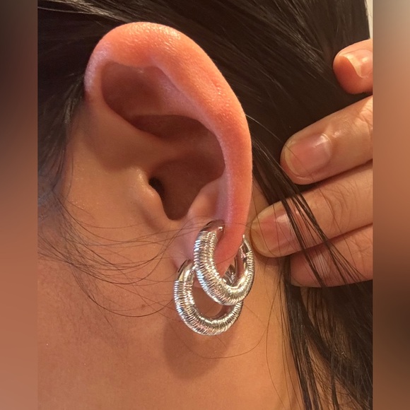 14k white gold hoops